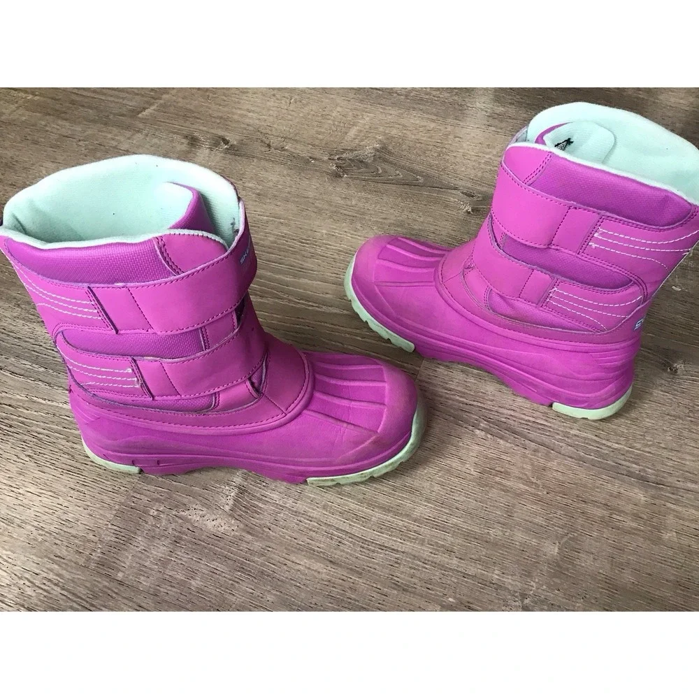Skechers Girls Size 3 Snow Slopes Rainier WP Insulated Boots Purple Aqua 302923L